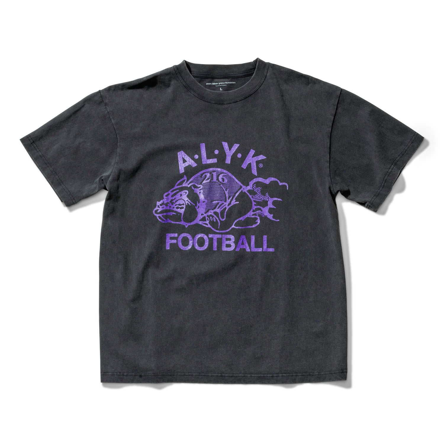 ALYK / Football Short Sleeve Tee / vintage black