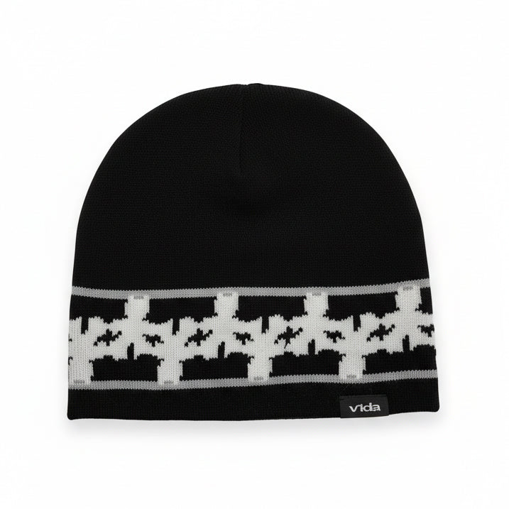 VIDA / Pattern Beanie / black