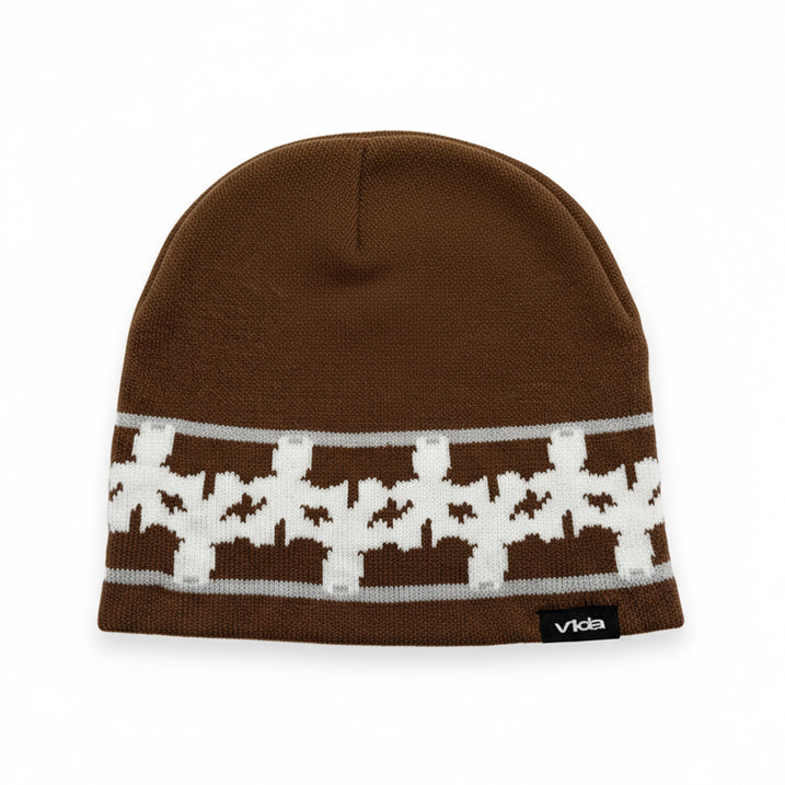 VIDA / Pattern Beanie / brown