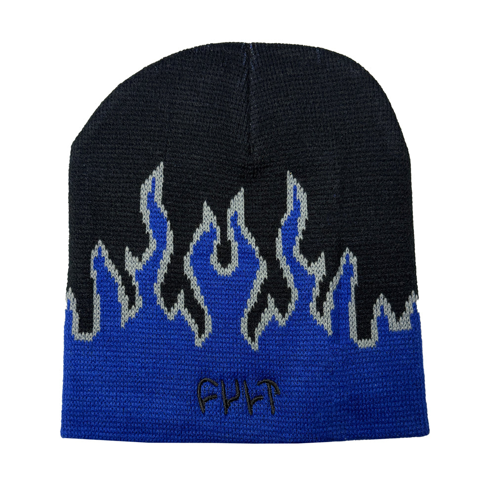 Flame Beanie / blue