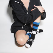 Stripe Socks / black & blue